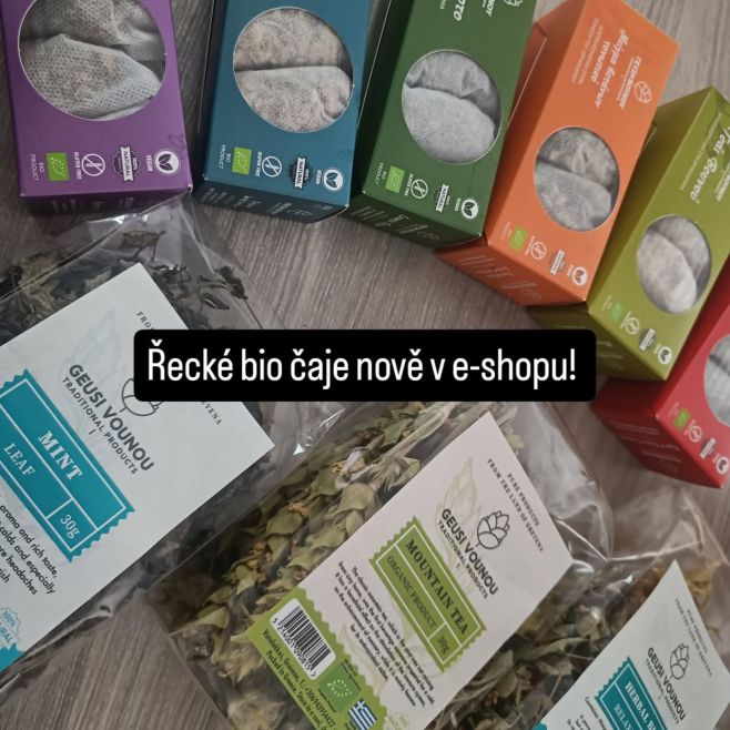 Naskladnili jsme bio bylinné čaje od firmy Geusi Vounou (řecky horská chuť) pěstovaných v přirozeném prostředí v Řecku bez...
